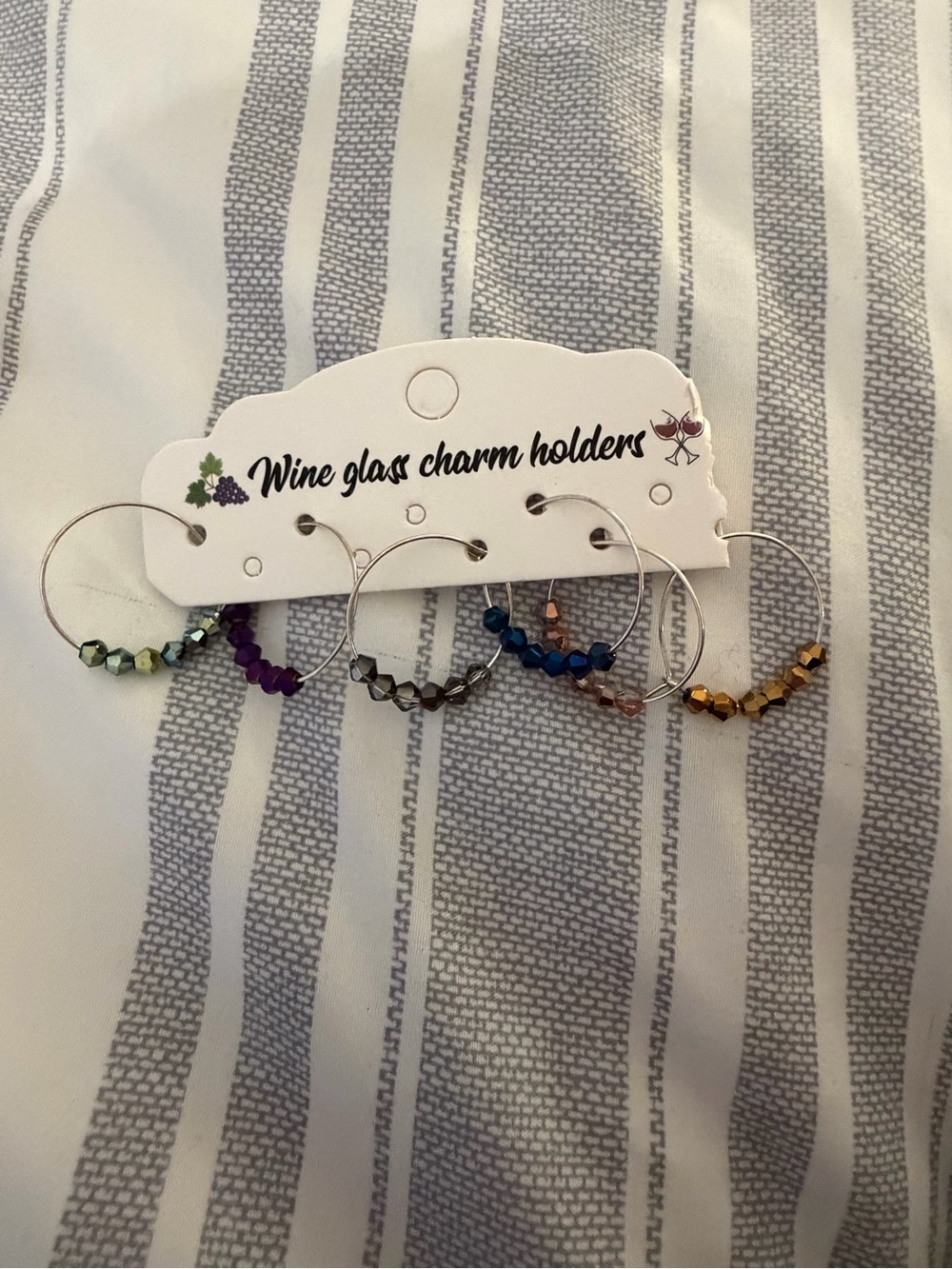 Wine Glass Charm Holders - Multicolor Beaded Set